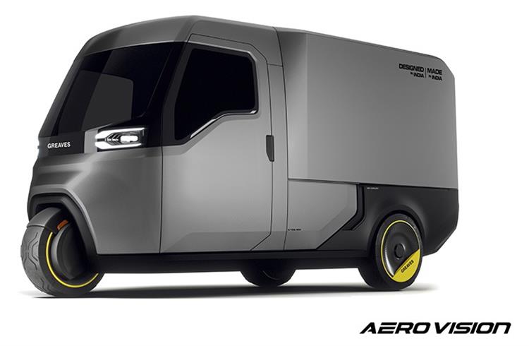 Aero Vision: a futuristic e-three-wheeler.