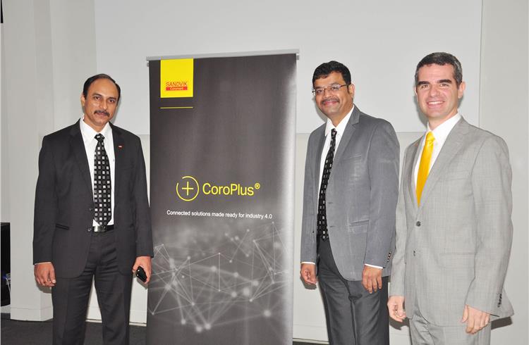 L-R: Sunil Joshi, Head of Digital Machining, South & East Asia; Sharad Kulkarni, Head of Round Tool Business, South & East Asia; and Javier Guerra, President, Sandvik Coromant, India at the launch. 