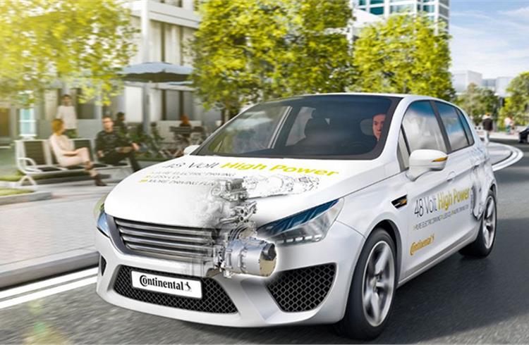 Continental reveals full hybrid vehicle with 48V technology
