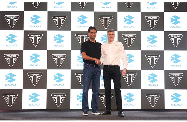 Rajiv Bajaj, MD, Bajaj Auto India and Nick Bloor, CEO of Triumph Motorcycles announce strategic non-equity partnership