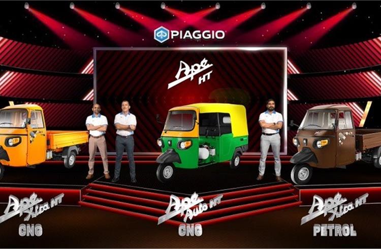 Diego Graffi, chairman and MD, Piaggio India and Saju Nair, EVP and head of Commercial Vehicle Business, Piaggio India launching the new Ape' HT Range.
