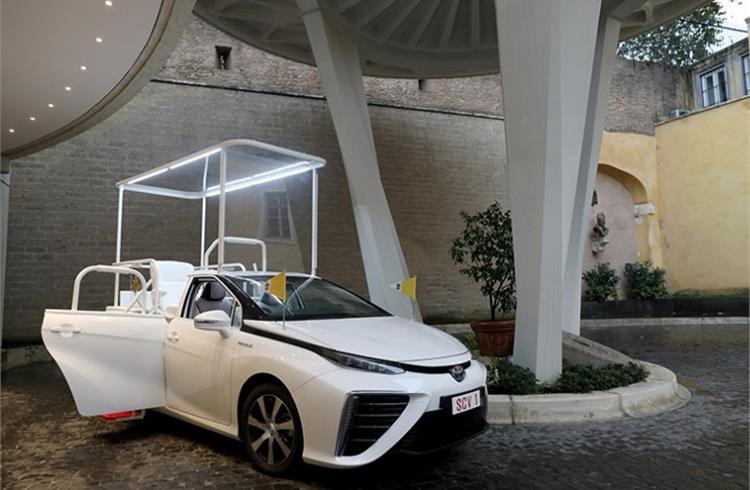 Pope Francis gifted a hydrogen-powered Toyota Mirai