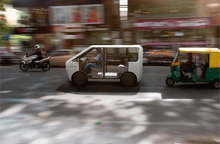 British start-up Helixx's open-sided tuk-tuk is aimed at ride-hailing businesses in large cities in developing countries.