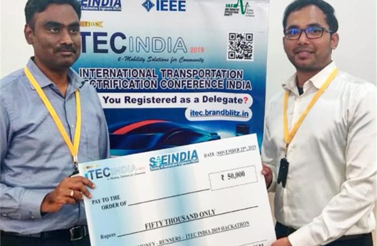 Team Safety First comprising Maheshwaran Arunachalam and Ravindra Reddy from Mahindra Electric was the runner-up and won Rs 50,000. They will showcase their paper at iTEC India in Bangalore next month.