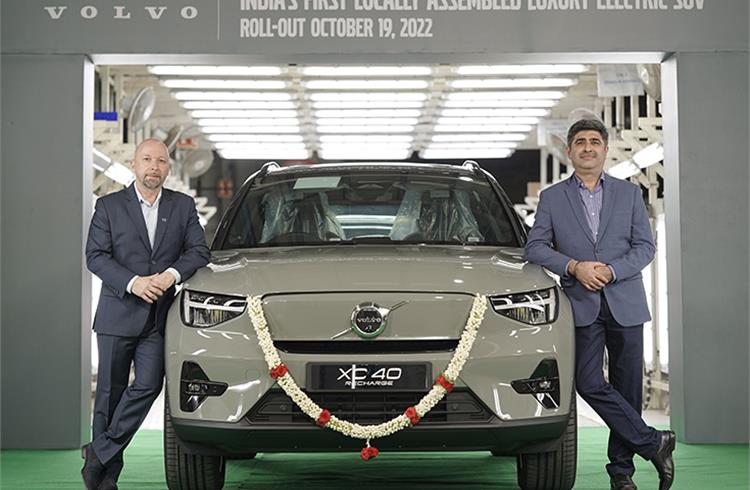 Volvo rolls out first assembled-in-India XC40 Recharge e-SUV