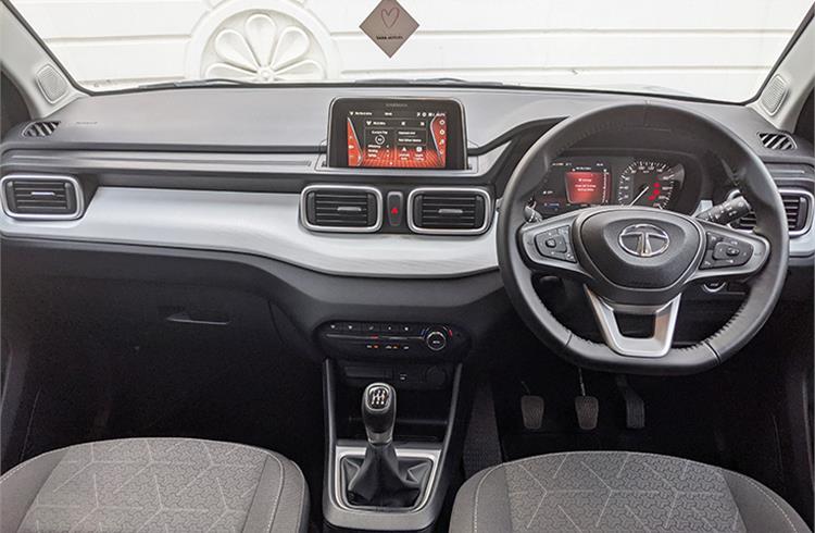 Layered dashboard with good use of textures and colours to offer a pleasing experience inside the Punch's cabin.