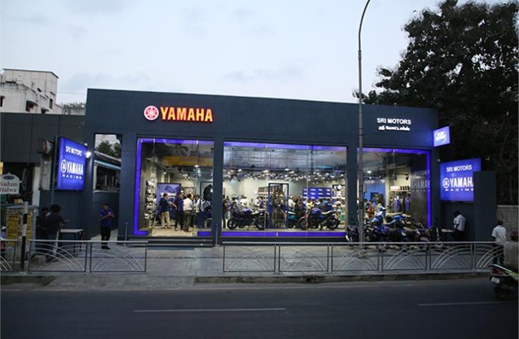 A Blue Square outlet in Chennai. Yamaha plans to launch 100 such outlets across the country in 2020.