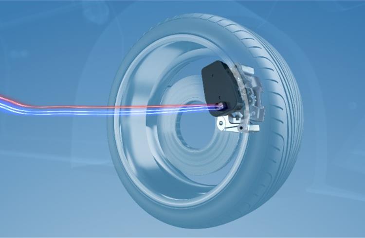 In the new, dry brake-by-wire system from ZF, the braking force on the wheel is generated by electric motors and no longer by a hydraulic system.