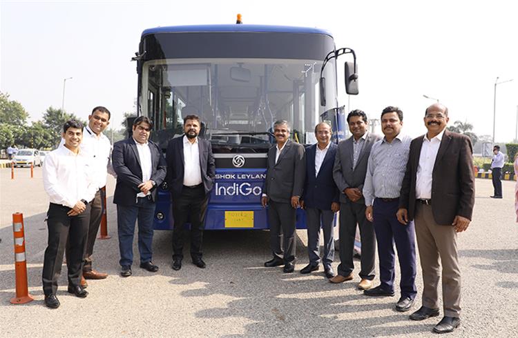 Ashok Leyland launches ultra-low floor CNG buses, delivers 10 to Indigo airlines