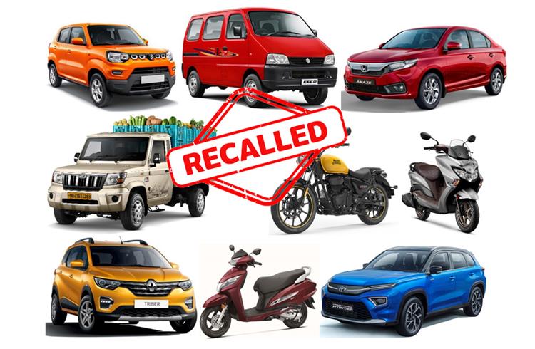 Car and bike OEMs in India recall 5.4 million vehicles since 2012