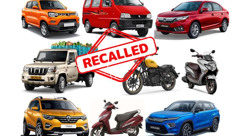 Car and bike OEMs in India recall 5.4 million vehicles since 2012