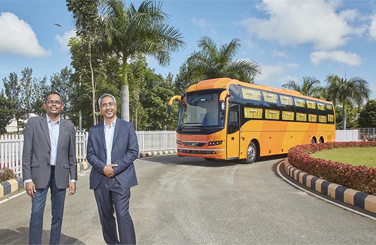 Akash Passey, President, Bus Division, VE Commercial Vehicles poses with the newly launched sleeper coach.