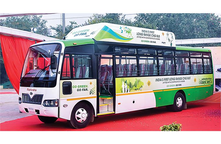 In December 2019, Hexagon Agility showcased a 1,000km-plus range CNG bus. Five such buses are being tested in partnership with Mahindra & Mahindra and Indraprastha Gas.