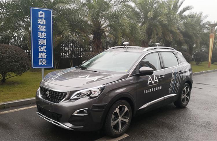 PSA starts testing autonomous cars in China