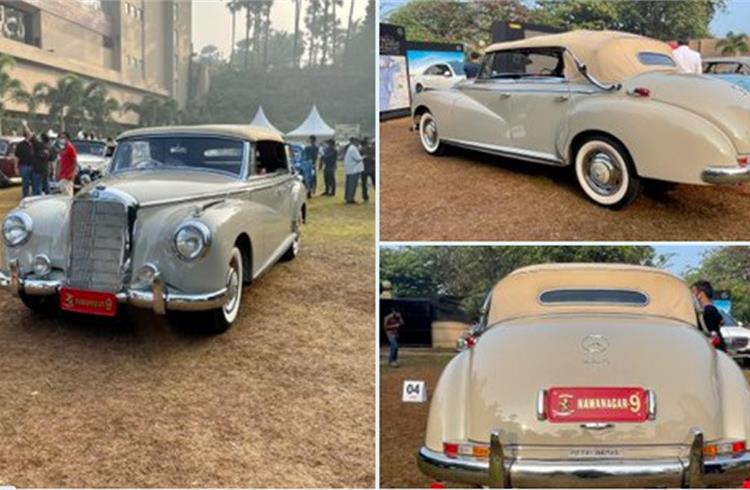 The stunning 1955 300 Adenauer Cabriolet, owned by Maharaja Jam Sahib of Nawanagar and restored by Mayur Khasrani, made its MBCCR debut.