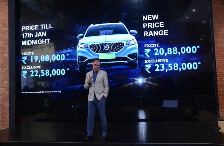 MG Motor India launches ZS EV at Rs 20.88 lakh