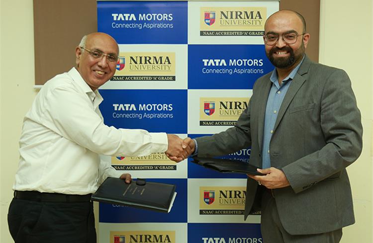L-R: Dr Anup K. Singh, director general, Nirma University and Biswaroop Mukherjee, head - talent acquisition, employee branding and industry academia relations, Tata Motors at the Sanand Plant.