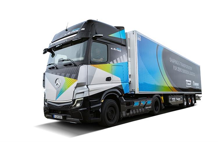 The ‘concept prototype’ of the eActros LongHaul provides a preview of design language of production vehicle planned for 2024.