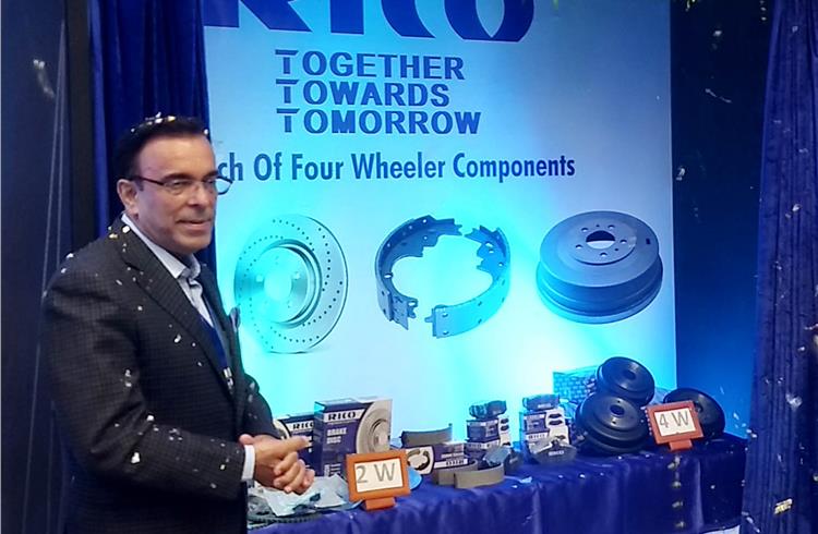 Arvind Kapur, chairman, CEO and MD, Rico Auto at the launch of the Rico four-wheeler aftermarket product line.
