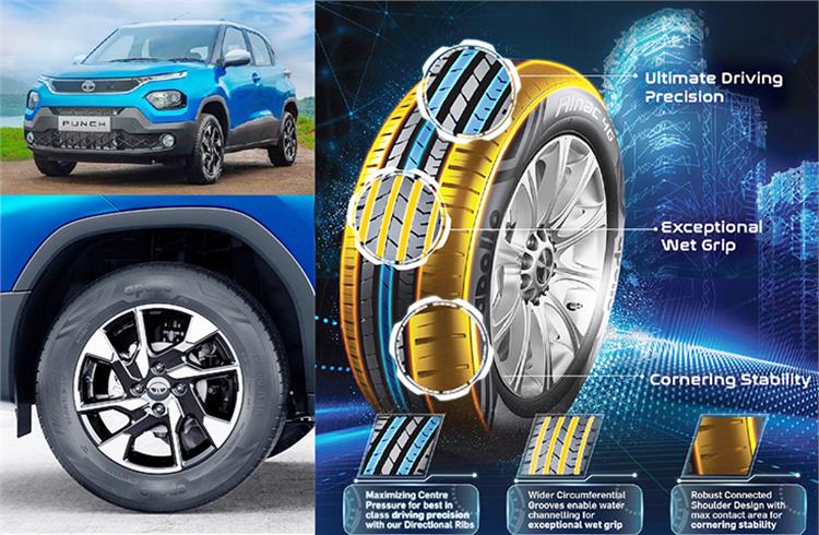 While Apollo Tyres is the exclusive supplier to Tata Motors for the top-end Punch variants with 195/60 R16 Alnac 4G tyres, they would also be OE fitted in the mid and lower end variants in 185/70-R15.