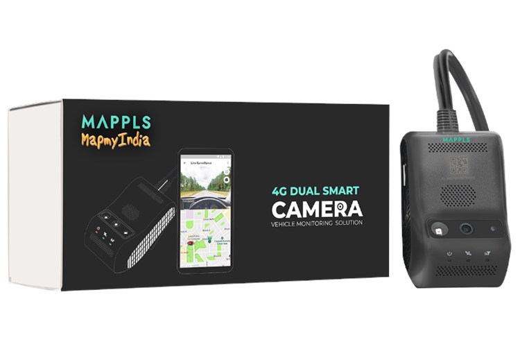 With its embedded 4G SIM-based connectivity, the Mappls CarEye uniquely offers live vehicle surveillance with its dual-facing camera system that monitors vehicle cabin as well as surroundings.