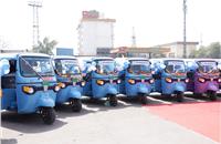 Piaggio Ape Electrik fleet lined up for Switch Delhi initiative flag off.