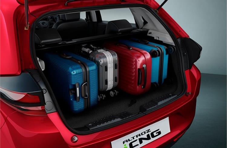 Dual-cylinder setup delivers a CNG car with decent boot space. 