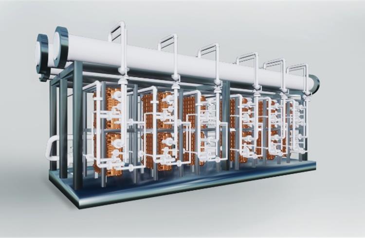 Electrolysis equipment (Highly integrated water electrolysis stack group produced by Toyota)