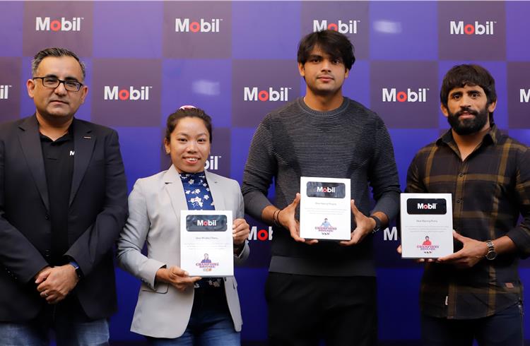 Mobil India renews brand connect with Olympians Neeraj Chopra, Mirabai Chanu, Bajrang Punia