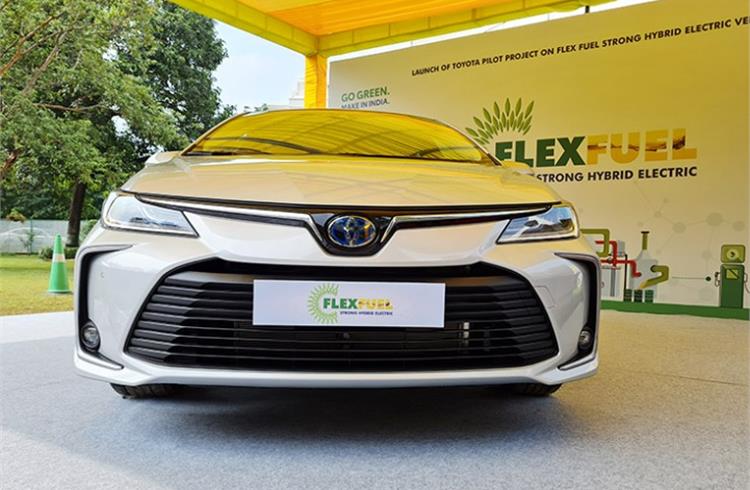 Toyota launches flexi-fuel strong HEV pilot project in India 