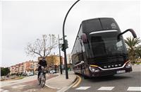 Mercedes-Benz and Setra now offer Sideguard Assist as an option, one of the first turning assistance system for buses and coaches.