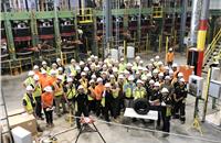 Trial production has begun at the Dayton, Tenneessee plant. Nokian Tyres' workers celebrate the rollout of the first tyre.