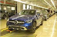 A new Mercedes-Benz GLC Coupé rolls out of the assembly line at Mercedes-Benz India’s Chakan plant near Pune.