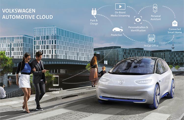 The Volkswagen Automotive Cloud will link the fully connected vehicle, the cloud-based platform and digital value-added services. The vehicle shown is a study.