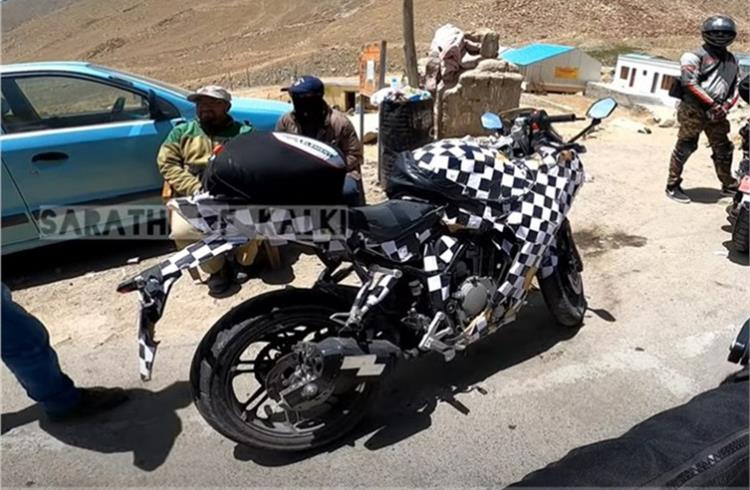 Hero MotoCorp's upcoming supersport was spied testing in Khardung La, Ladakh.