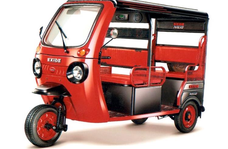 Exide is the first large organised player in India to enter the electric rickshaw market.
