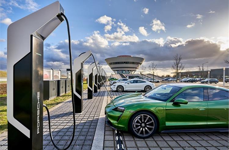 Porsche Leipzig currently has Europe's most powerful rapid-charging park, which is operated entirely with electricity from renewable energy sources.