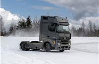 Also tested was how the Trailer Stability Assistant can reduce the risk of tractor-trailers skidding during cornering or evasive manoeuvres on winter roads.