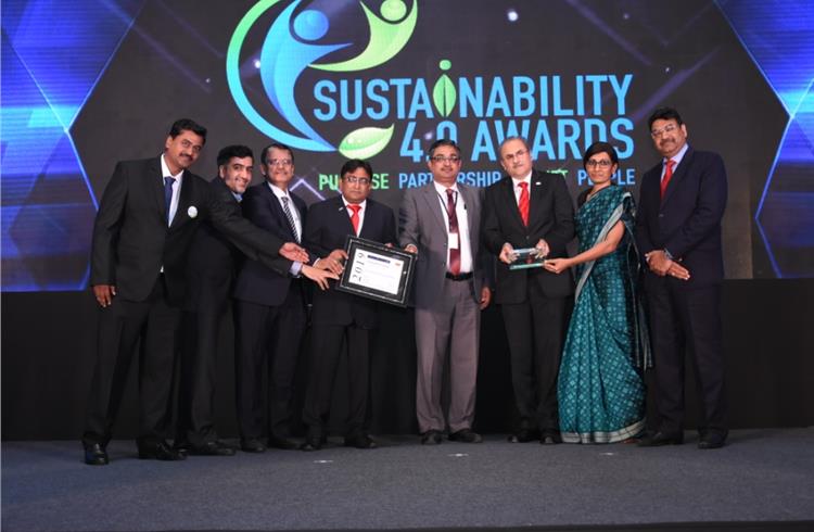 Henkel India team receiving the Frost & Sullivan Sustainability award in Mumbai.