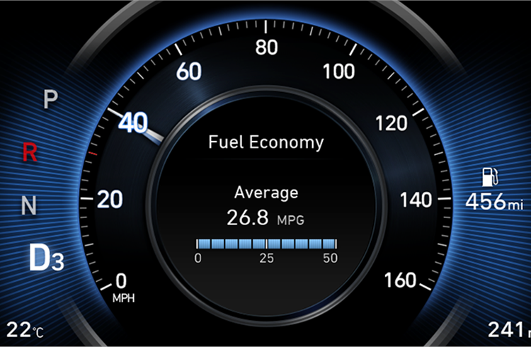 Fuel economy display.