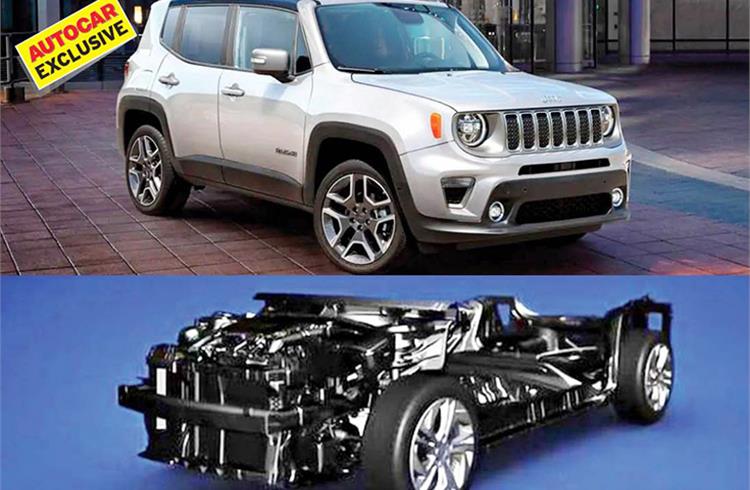 Top: With the Renegade difficult to bring in, Jeep will base its upcoming compact SUV on the PSA CMP platform (above)..