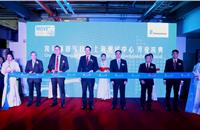 The ribbon cutting ceremony for the new Eberspaecher Asia Test Center in Shanghai.