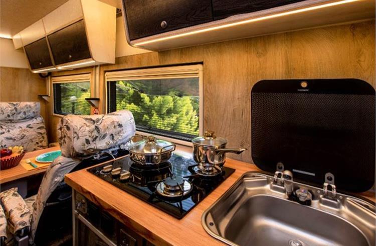 The LuxeCampers have rooftop solar panels, which will help charge the inverter batteries and power the equipment inside the cabin, including heating and ventilation systems. 