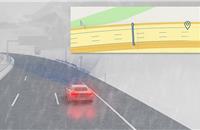 To determine its position in real time, each vehicle compares the info provided by its surround sensors with that of its digital twin. This enables the cars to accurately determine their position in the lane down to a few decimetres relative to the highly accurate map.