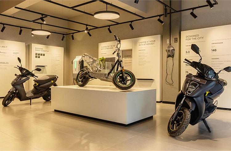 Ather Energy's latest Experience Centre in Mumbai is located in the suburb of Malad, in association with the Jakhete Group,