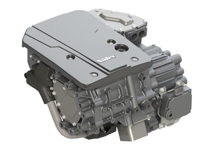 Nidec's new fully integrated automotive traction motor system.