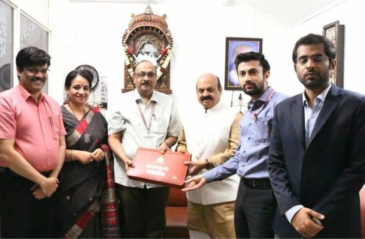 Karnataka Chief Minister Basavaraj Bommai with his team