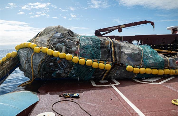 The 55 tons of ocean plastic have been delivered to Victoria, Vancouver Island, Canada.