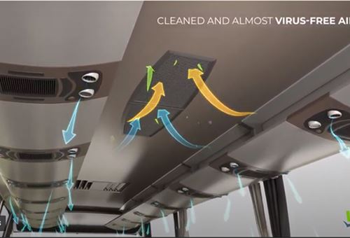 Valeo claims its health shield for buses and coaches can eliminate 95% of viruses
