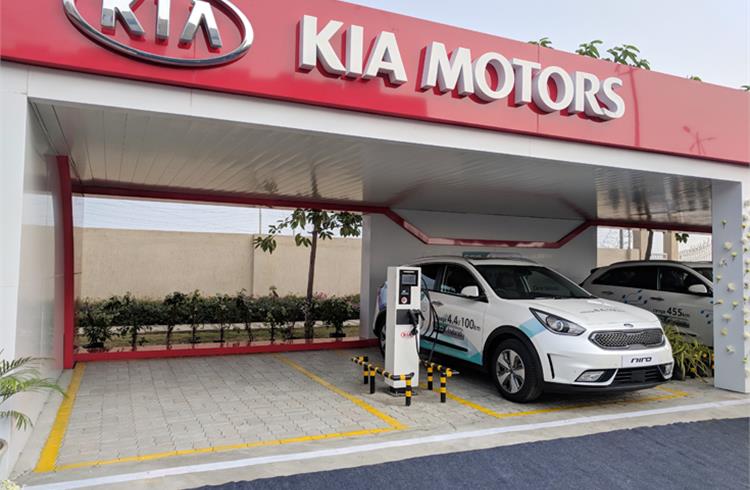 Kia sets up EV charging station, donates 3 electrified vehicles to Andhra Pradesh